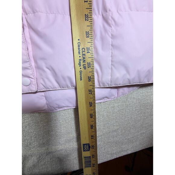 Lands End Women 2X Pink Goose Down Zip Front Puffer Vest Lightweight Winter Warm - Picture 7 of 8